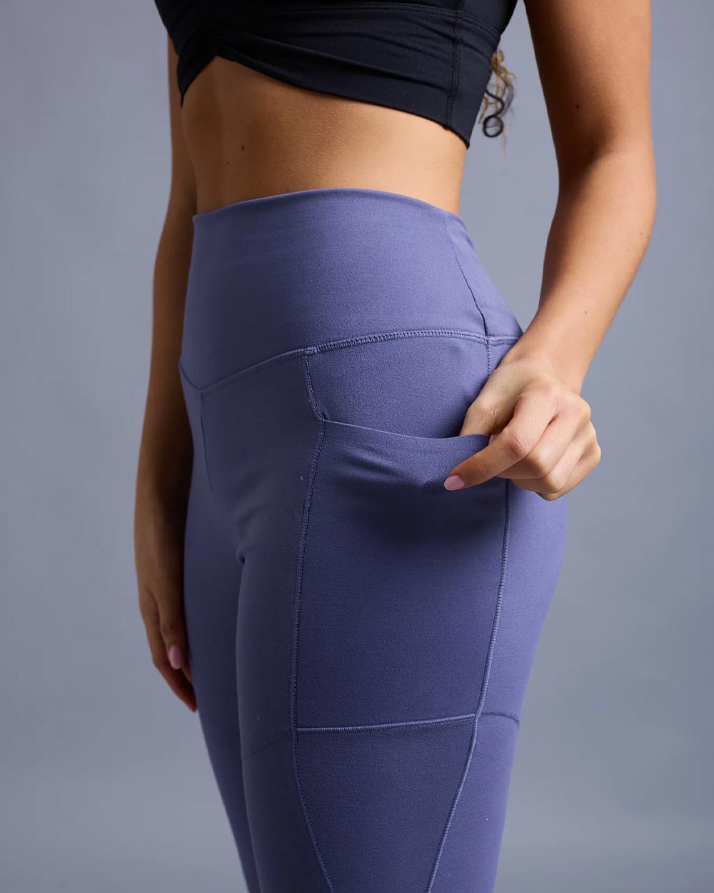 dusk blue born2be leggings 7/8th, side view